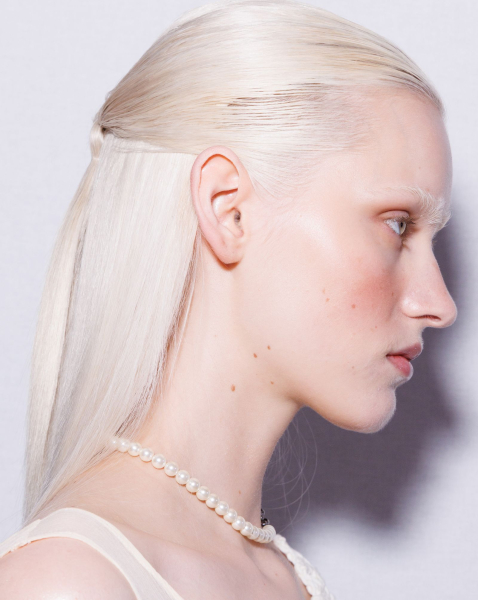 Ermanno Scervino BackstageMetallic Platinum hair trend 2026